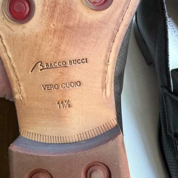 Bacco Bucci Italian brown leather men’s loafers size 11.5 - Picture 4 of 4